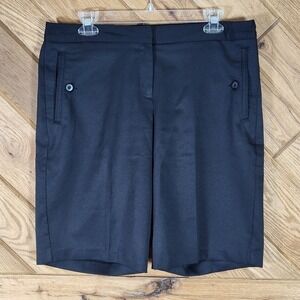 IZOD Shorts Womens 8 PerformX Cool-FX Stretch Herringbone Black Pockets